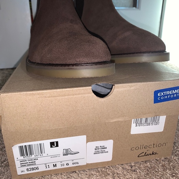 NIB- Clark’s suede boots men’s size 11 comfy memory foam brand name boots - Picture 8 of 8